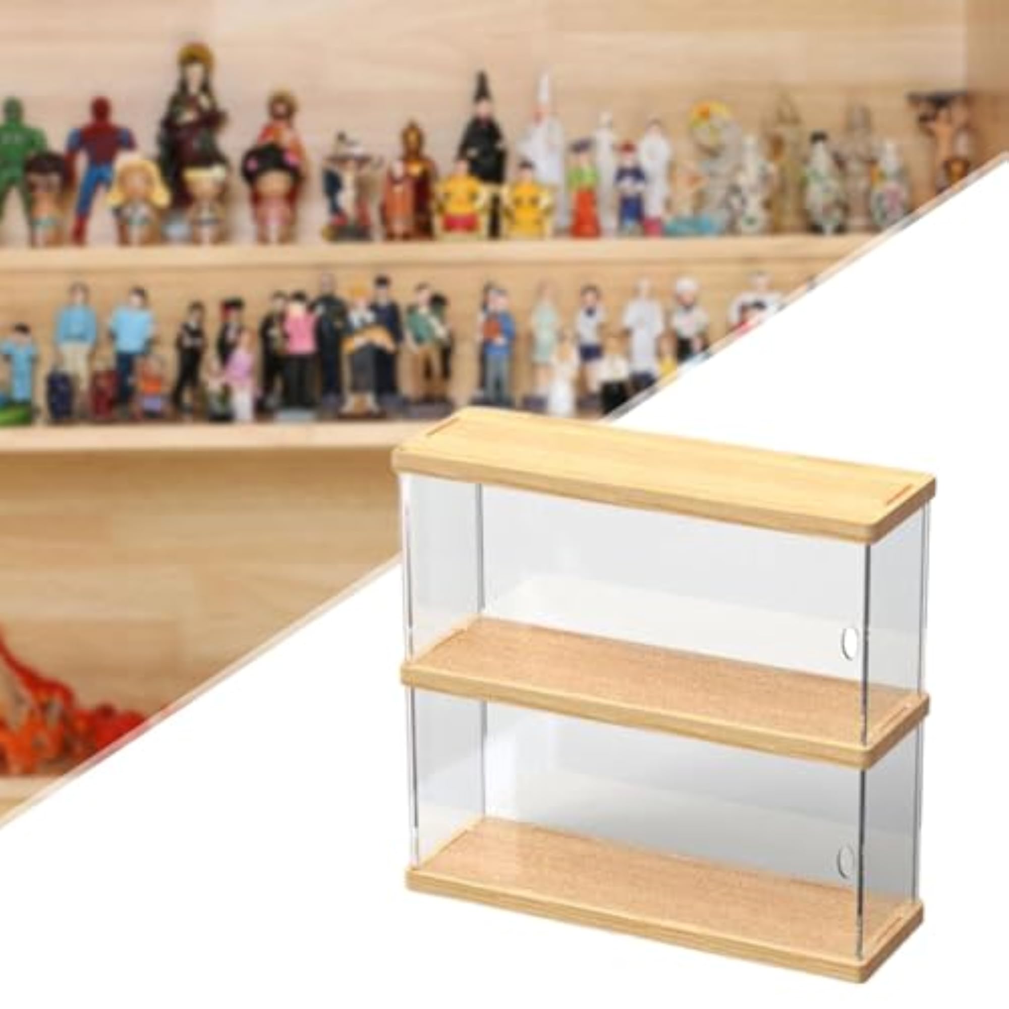 Clear Acrylic Display Case for Dolls, 2 Layer 30cm